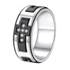 U7 Stainless Steel White CZ Cross Rings for Man Woman Gold Color Black Mix Color Cubic Zirconia 7.9mm Flat Band Unisex Ring - Image 8