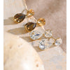 Stainless Steel K9 Crystal Drop Earrings Stainless Steel Dual Layer Jewelry - Image 2