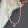 Vintage Heart Pendant Choker Necklace with Cubic Zirconia - Image 1