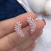 Small Fresh Leaves Earrings with CZ Stone Aesthetic Jewelry for Women Silver Color Earrings Wedding Accessories - Image 7