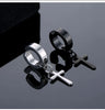 1 pair Punk Stainless Steel Cross Stars Pendant Ear Clip No Piercing Earrings For Women Hiphop No ear hole Men Jewelry - Image 2