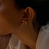 Two Tone Irregular Line Earrings Gold Color Plated Stainless Steel Wrapped Hollow Earrings Women's Jewelry - Image 3