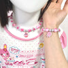 2pcs/set Cute Animal Cartoon pink candy Children's sweater necklace pearl bracelet for children gift - Image 2