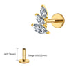 Titanium 16G Cluster Marquise CZ Tragus Helix Stud Conch Lobe Rook Cartilage Leaf Climber Flat Back Labret - Image 15