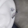 1pcs Silver Color Wing 316L Stainless Steel Ear Bone Nail for Women Full of Rhinestone Earrings Accessories for Ear - Image 7