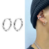 Twisted Small Round Hoop Earrings For Women/Men Stainless Steel Ear Buckle Chic Simple Ear Jewelry - Image 4