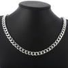 Men's 10 mm Curb Chain Necklace in Silver Tone - Image 12
