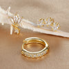 3PCS Stainless Steel Huggies Star Hoop Earrings Set for Women Zircon Pendant Gold Color Statement Piercing Jewelry - Image 4