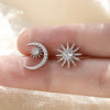 Star Moon Cubic Zirconia Stud Earrings for Women Girl Jewelry Party Gifts - Image 2