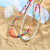 Colorful Boho Ceramic Fish Pendant Necklace for Women, Adjustable Woven Rope Choker Beaded Necklace, Summer Beach Party Jewelry - Image 4