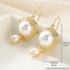 Court Style Elegant Inlaid Imitation Pearl Golden Dangle Earrings for Women Temperament Wedding Anniversary Jewelry Gifts - Image 5