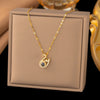 Micro-inlay Zircon Swan Flower Heart Projection Moon Pendant Necklace for Women Stainless Steel Valentine's Day Gift Jewelry - Image 6