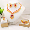 Dubai Gold Color Jewelry Sets for Woman Ethiopian Indian Bridal Zircon Necklace and Earrings Sets Wedding Gifts - Image 1