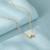 Double Heart Clavicle Chain for Women Necklaces Silver Round White Zircon Pendant Necklace Jewelry - Image 4