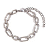 Silver Color Paper Clip Splicing Rough Round Chain Bowtie Rhombus Geometric Minimalist Love Bracelet - Image 12