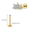 Titanium 16G Marquise Lotus CZ Flower Flat Back Stud Labret Tragus Helix Cartilage Conch Earring Piercing - Image 18