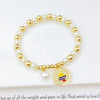 Selling Pearl Chain Violin Round Heart-Shaped Venezuela Flag Stretch Bracelet: for Women Party Patriotic Jewelry Gift - Image 10