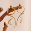 Knot Imitation Pearl Earrings Stainless Steel for Women Elegant Jewelry Gift - Image 1