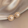Delicate Imitation Pearl Stud Earrings For Women Geometric Round Earings Party Wedding Light Jewelry Gift K - Image 5