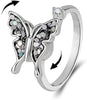 Sunflower Crystal Relief Spinning Fidget Ring For Girls Rotate Freely Metal Copper Knuckle Ring Women'S Jewelry Gifts - Image 11