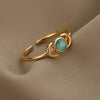 Opal Finger Rings For Women Stainless Steel Adjustable Couple Geometric Open Ring Handmade Aesthetic Jewelry Gift - Image 17