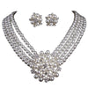 Vintage Style Pearl Wedding Necklace Earring Jewelry Set, Suitable for Weddings, Performances, Christmas, Halloween Gifts - Image 6