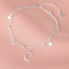 Sweet Temperament Silver Adjustable Star Moon Double-layer Bracelet for Women Summer Jewelry Accessories Gift Colorfast - Image 2