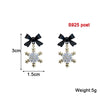 Black Red Snowflake Pendants Earrings for Women Bowknot Sweet Korean Girls Crystal Hanging Earrings Winter Decor - Image 2