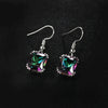 Retro Silver Necklace Earrrings Jewelry Sets for Women Ladies Wedding Engagement Big Square Crystal Zircon Pendant Hooks - Image 6