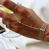Rhinestone Multilayer Zircon Connected Finger Ring Bracelets for Women Handmade Thin Link Chain Bracelet Party Jewelry Gift - Image 2