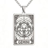 12 Constellations Tarot Card Pendant Necklace Stainless Steel Rectangle Horoscope Zodiac Sign Chain Jewelry Gift For Men Women - Image 12