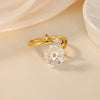 Unique Small Flower Stainless Steel Women's Ring Gold Color Anti Fading Cubic Zirconia Ring Wedding Jewelry Vacation Accessories - Image 11