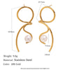 Knot Imitation Pearl Earrings Stainless Steel for Women Elegant Jewelry Gift - Image 5