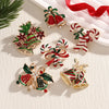 Christmas Jewelry Sweet Alloy Enamel Rhinestone Christmas Bells Brooch Pin For Women Clothing Accessories - Image 1