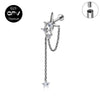 Titanium Star Ear Cartilage Nail Chain Pendant Cross Zircon Earnail Women's Perforated Jewelry - Image 12