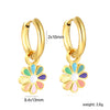 1 Pairs Butterfly Heart Rainbow Earring for Women Stainless Steel Dripping Oil Female Hoop Earrings Jewelry Party Gift - Image 12