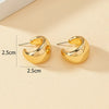 Stainless Steel Smooth Metal Chunky Dome Drop Earrings for Women Thick C-Shaped Hoop Earrings Punk Aesthetics Jewelry - Image 6