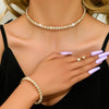 4 Pieces of Women's and Minimalist Necklaces with Earrings, Bracelets, Jewelry Sets, Banquet and Party Accessories - Image 3