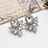 Beautiful Flower Shape Crystal Stone Piercing Earrings Black Flower Rhinestone Stud Earrings Women Wedding Gift Jewelry - Image 3