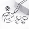Stainless Steel Pentagram Pentacle Star Necklace for Women Men Punk Hoop Earrings Ring Bracelet Jewelry Set Conjuntos De Joyas - Image 13