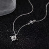Silver Zircon Star Pendant Choker Necklace For Women Classic Jewelry Light Advanced Accessories - Image 5