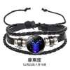 12 Constellation Zodiac Sign Charm Luminous Bracelets Men Women Vintage Multilayer Wrap Leather Chain Bangle Birthday Jewelry - Image 14