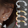 2Pcs 6/8/10mm Stainless Steel Zircon Piercings Earrings Horseshoe Ring Piercing Nose Ear Belly Rings Body Jewelry For Women/Men - Image 1