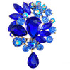 Vintage Wedding Bridal Big Blue Crystal Rhinestone Tear Drop Brooch Pin for Women Mom Grandma Girls Chrismtas Thanksgiving Gifts - Image 8