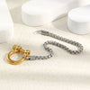 Stainless Steel Double Color Pearl Chain Lock Bracelet Rotary Unlocking Punk Statement Hiphop Unisex Design For Daily - Image 6