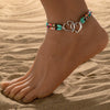 Bohemia Layered Beaded Anklet For Women Hollow Double Heart Charm Ankle Bracelet Summer Beach Vacation Foot Jewelry Gift - Image 5