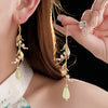 Lily Of The Valley Leaf Water Drop Resin Dangle Earrings Women Partysu Earring Hook Vintage Cheongsam Jewelr K - Image 3