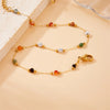316L Stainless Steel Colored Beads Anklets For Girl Zircon Footsie Chain Jewelry Gift - Image 3