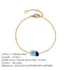 Simple Colored Zirconia Charm Bracelet Women's Oval Stainless Steel Bangle Jewelry - Image 11