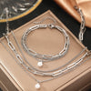 Aomogo Stainless Steel Jewelry Set Delicate Pearl Pendant Jewelry Set Multi-Layer Chain Jewelry Set For Women Jewelry - Image 7